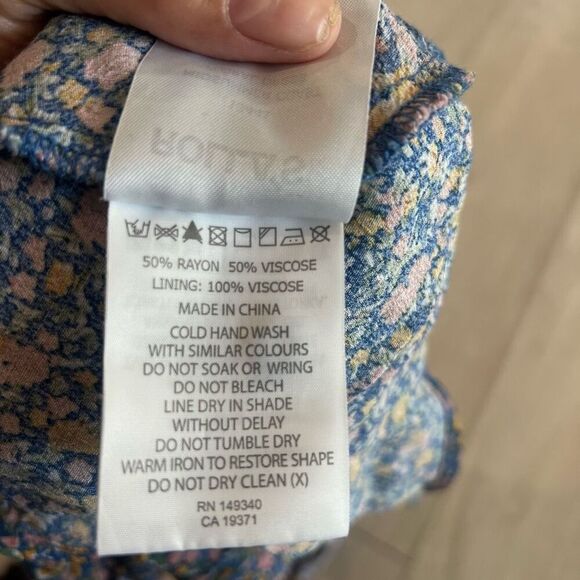 ROLLAS MIDSUMMER COAST FLORAL DRESS - BLUE size XS - Picture 6 of 9